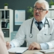 Psychiatrist reviewing an Internal Family Systems treatment plan with a client during a residential mental health program consultation