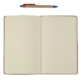 An open blank notebook with a pen resting above it, ready for writing down treatment preferences
