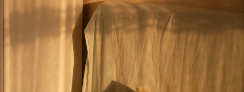 Warm morning light across bed linen representing restored sleep in residential care