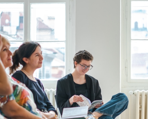 Group programming during a typical day in residential treatment at a mental health program